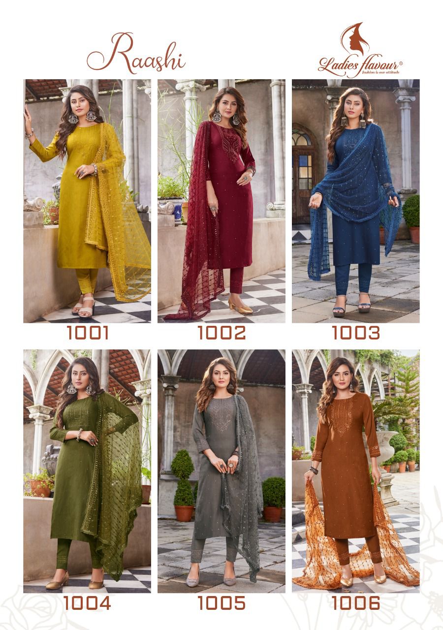 Ladies Flavour Raashi Festive Wear Wholesale Readymade Salwar Suit Catalog